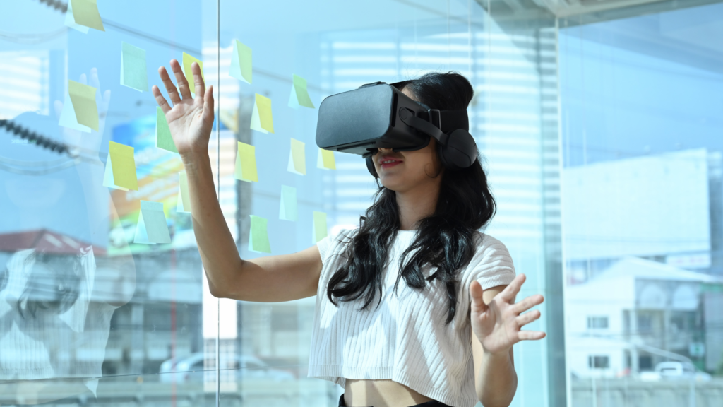 an image of a woman with a VR headset